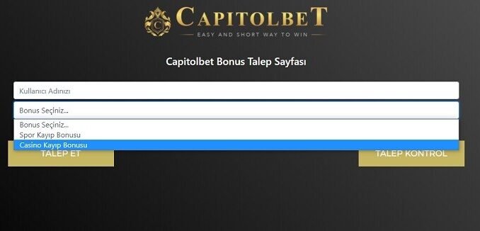 CapitolBet Özel Bonus Talebi